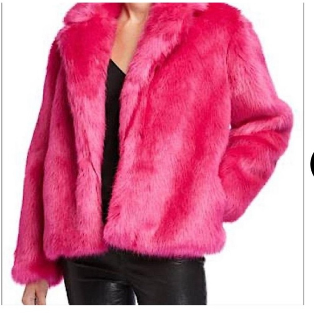 Michael Kors Faux Fur Electric Pink Jacket
